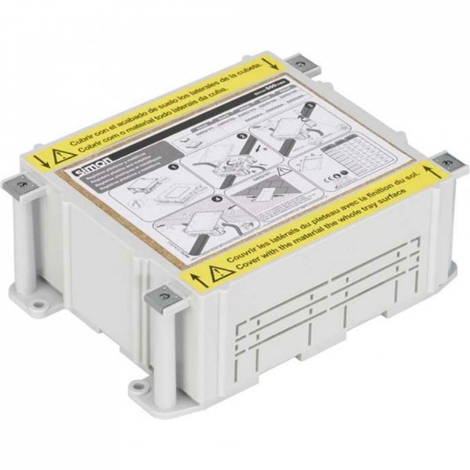 Монтажная коробка под люк в пол SIMON на 1 S-модуль, в бетон, глубина 80-130 мм, пластик G11